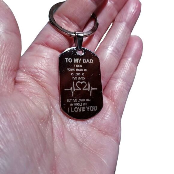 Stainless Steel Dad Gift Keychain - Picture 2 of 9